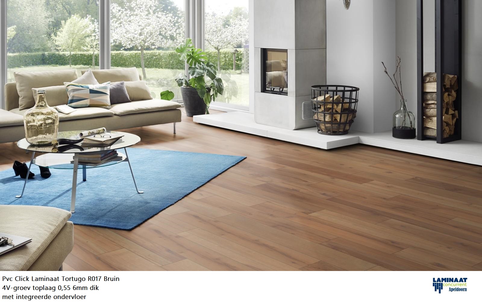 35m2 Pvc Click Tortugo R017 Merbau met integreerde ondervloer = €695 - Afbeelding 5