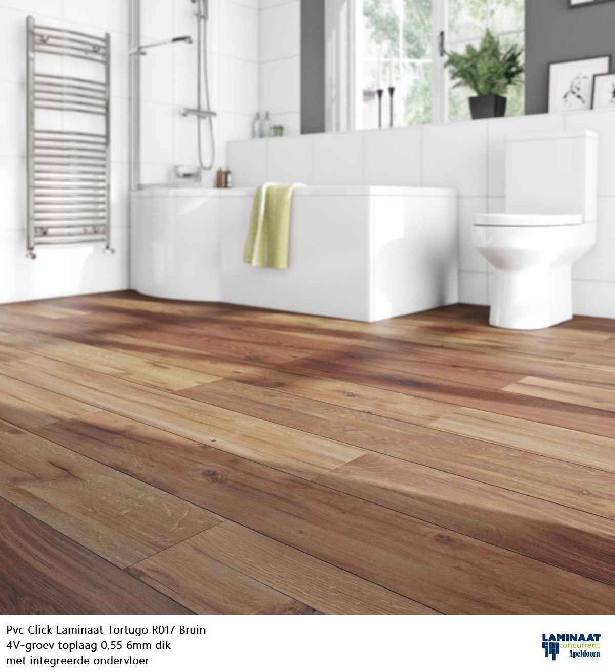 35m2 Pvc Click Tortugo R017 Merbau met integreerde ondervloer = €695 - Afbeelding 6