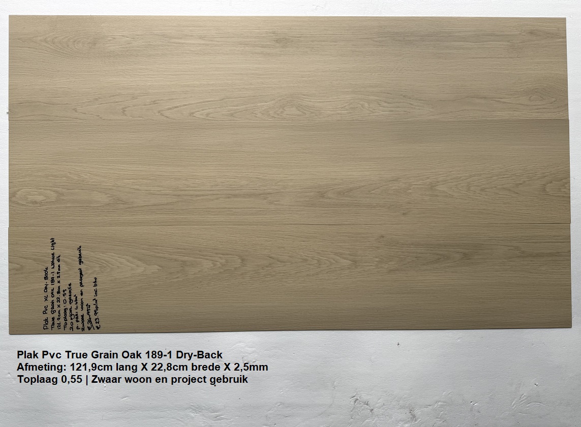 Plak Pvc True Grain Oak 189-1 Natuur Dry-Back €23,95p/m2 - Afbeelding 3