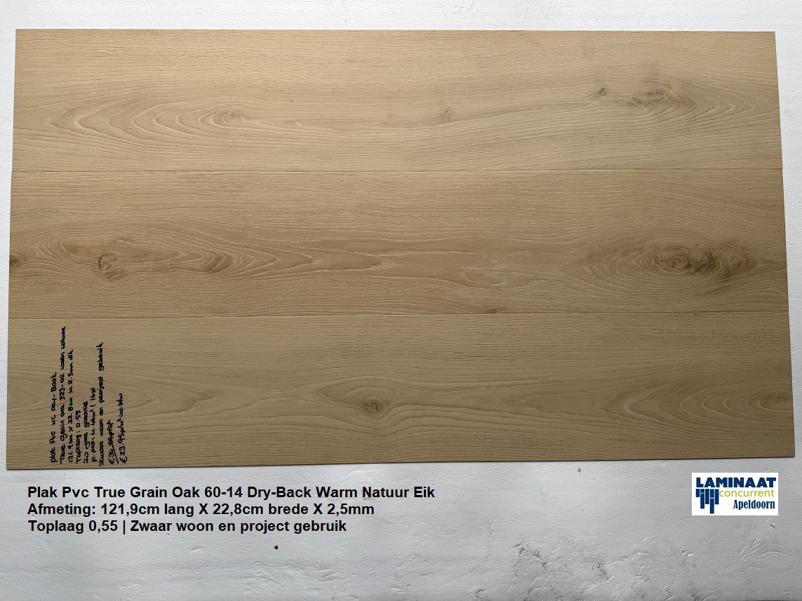 Plak Pvc True Grain Oak 323-02 Warm Natuur eik Dry-Back €23,95p/m2 - Afbeelding 2