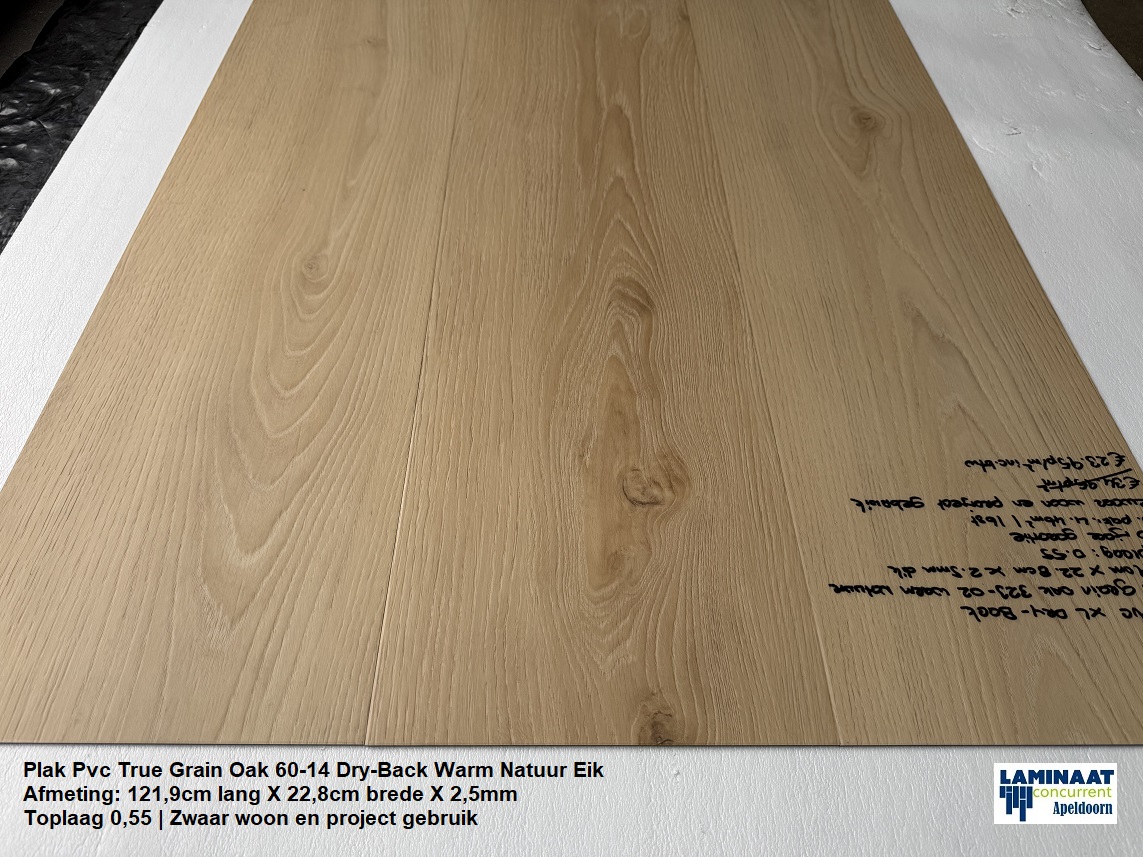 Plak Pvc True Grain Oak 323-02 Warm Natuur eik Dry-Back €23,95p/m2 - Afbeelding 3
