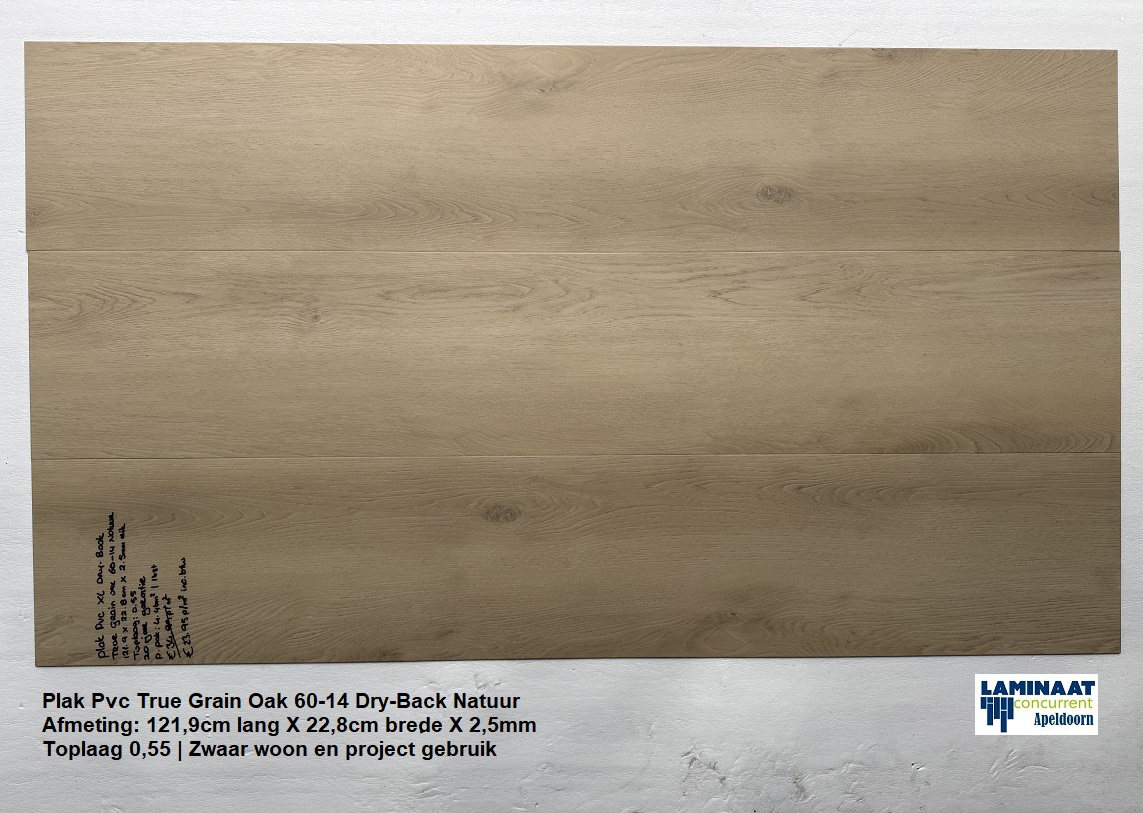 Plak Pvc True Grain Oak 60-14 Natuur Dry-Back €23,95p/m2 - Afbeelding 7