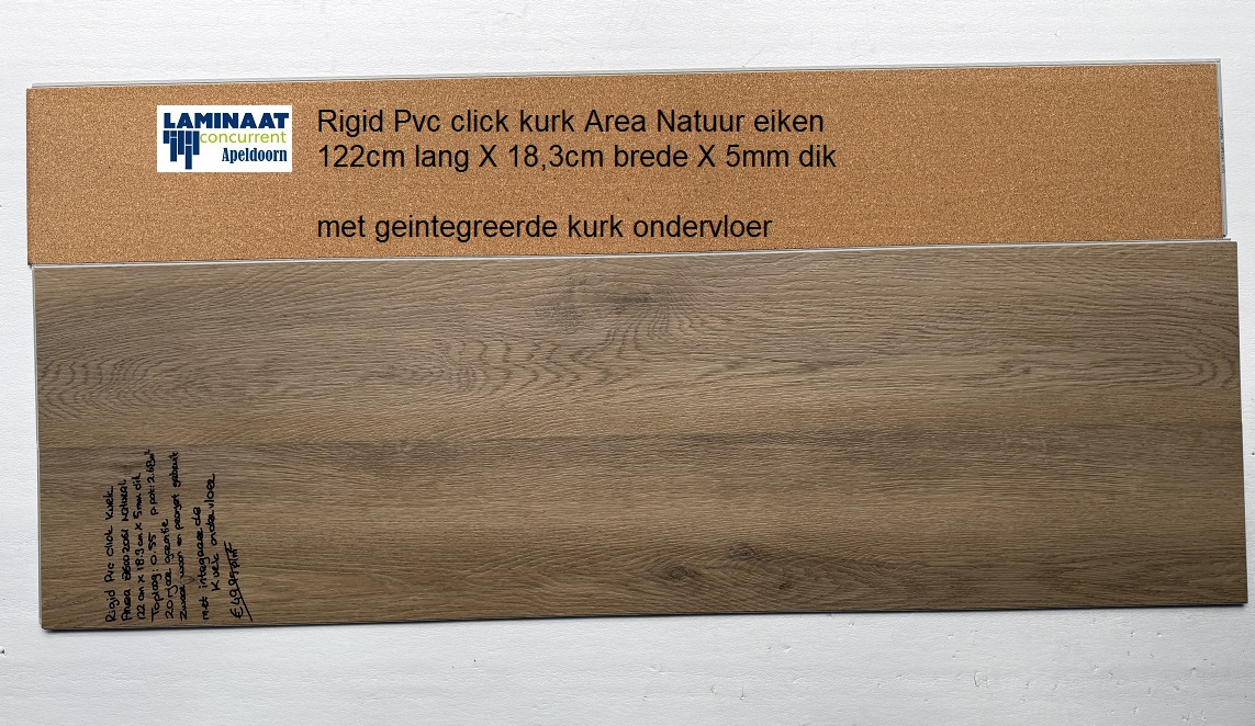 Pvc click Area Natuur eiken met integreerde kurk ondervloer €19,95p/m2 - Afbeelding 3