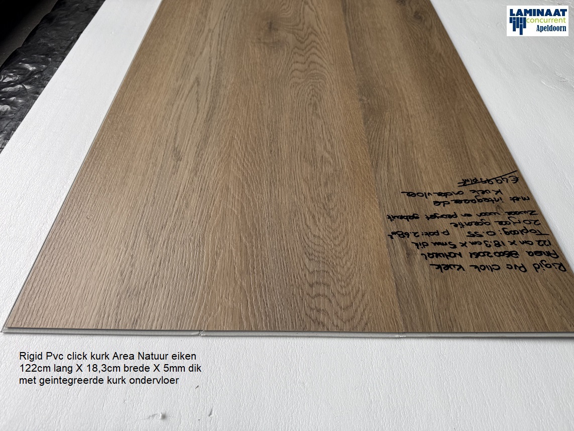 Pvc click Area Natuur eiken met integreerde kurk ondervloer €19,95p/m2 - Afbeelding 5