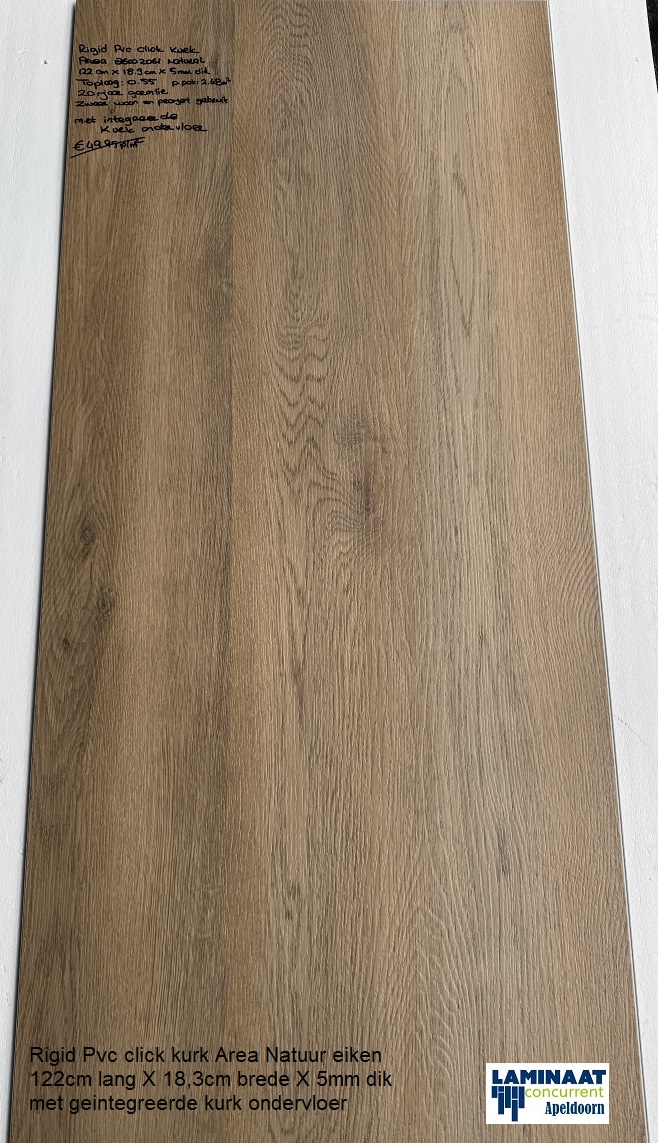 Pvc click Area Natuur eiken met integreerde kurk ondervloer €19,95p/m2 - Afbeelding 6