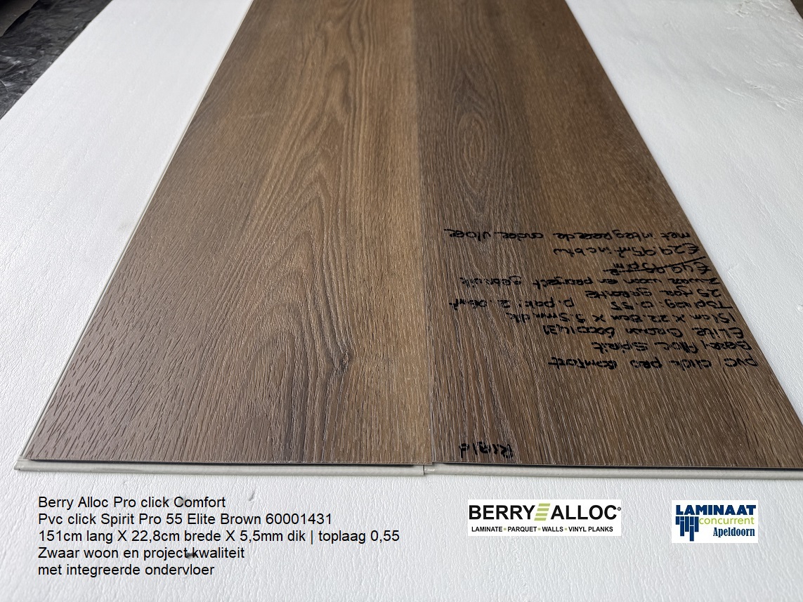 Pvc click Spirit Elite Brown met integreerde ondervloer €29,95m2 - Afbeelding 4