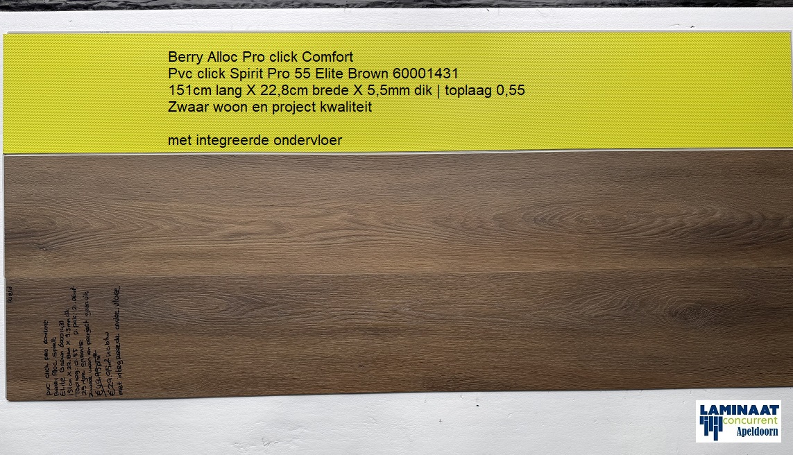 Pvc click Spirit Elite Brown met integreerde ondervloer €29,95m2 - Afbeelding 6