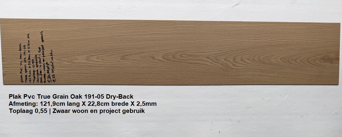 Plak Pvc True Grain Oak 191-05 Natuur Dark Dry-Back €23,95p/m2 - Afbeelding 2