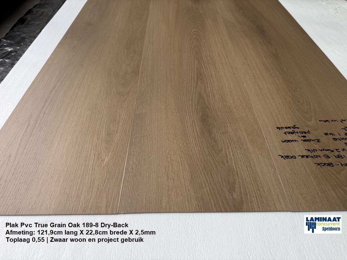 Plak Pvc True Grain Oak 189-8 Light Bruin Dry-Back €23,95p/m2 - Afbeelding 4