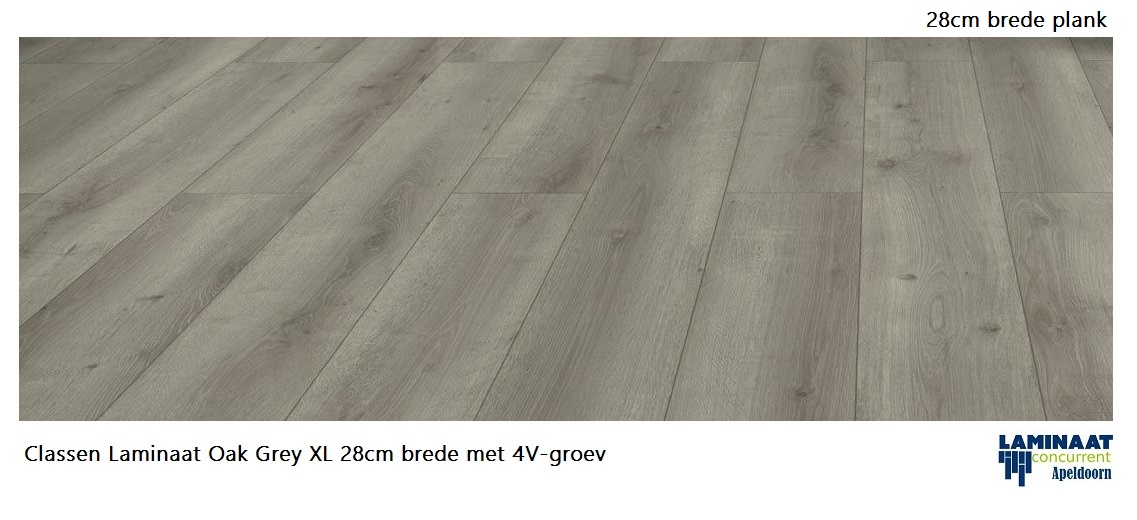 34m2 Laminaat Oak Grey 52552 28cm Extra brede 16pak = €250