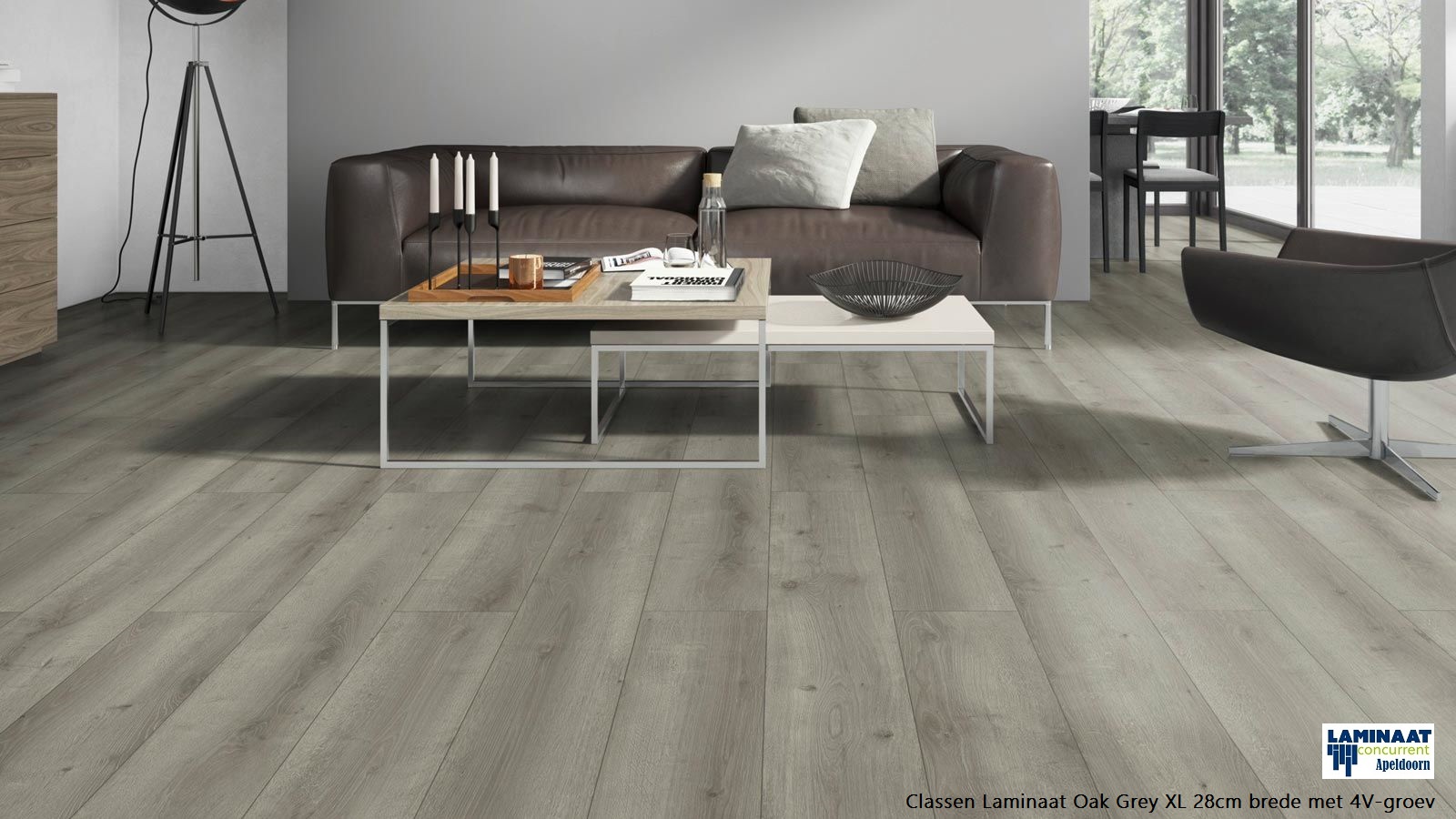 34m2 Laminaat Oak Grey 52552 28cm Extra brede 16pak = €250 - Afbeelding 2